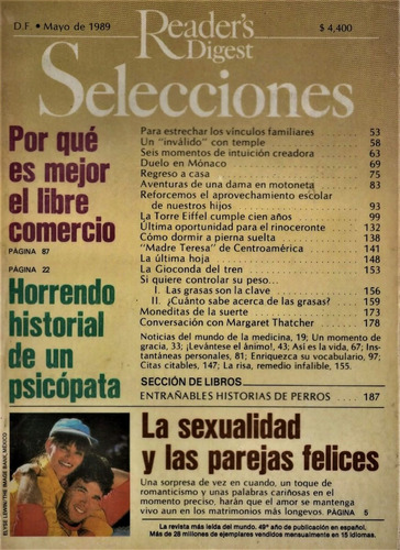 Selecciones Mayo 1989 - Historial De Un Psicópata - Comercio