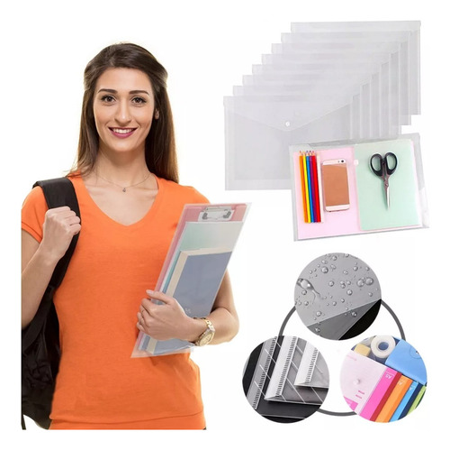 Para 20pcs Carpetas Folder Plastico Plastico Documento A4