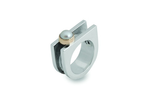 Anillo Caelus Plata 925 Oro 18k Perla  - Joyas Cindy Kleist