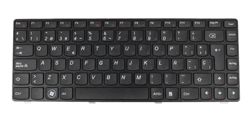 Teclado + Marco Negro Español Para Lenovo G470 V470 B480