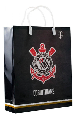 Sacola De Presentes Escudo Time 33x9x27cm - Corinthians