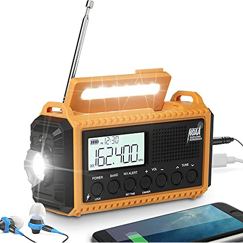 5000mah Noaa Emergencia Solar Manivela Radio Portátil ...