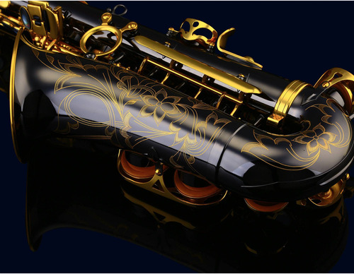Saxo Alto Kuno Kas-901b Negro Con Llaves Doradas Profesional