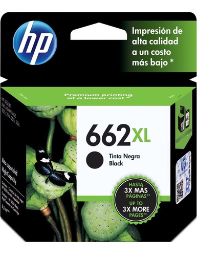 Cartucho De Tinta Hp 662xl Negro Original