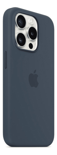 Case Silicone Magsafe Capa iPhone 15 Pro Azul-tempestade