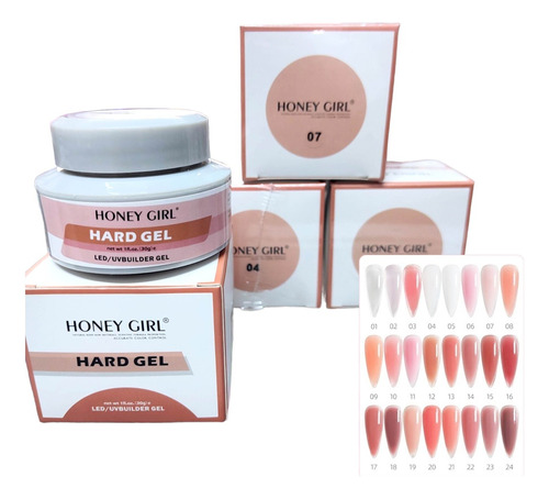 Hard Gel Para Uñas (constructor Y Adherente) Honey Girl 30g