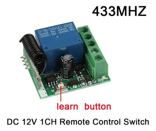 Receptor Inalámbrico 12v 433mhz Solo Relé Automatización