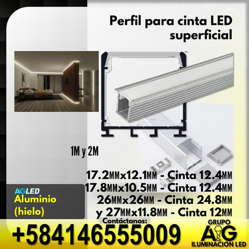 Perfil Superficial Hielo 26x26mm Cinta 24082mm 1mt Ypr26