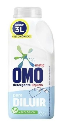 1 Botella Omo Detergente Líquido Para Diluir 500ml Rinde 3lt