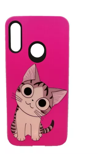 Funda E6 Plus Diseños Divertidos Gato Rosa Gatito Mujer