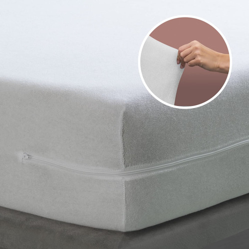 Cuna Funda De Colchón Elástica Con Cremallera Blanco