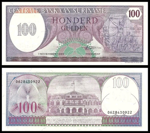 Cédula Fe Estrangeira 100 Gulden Suriname