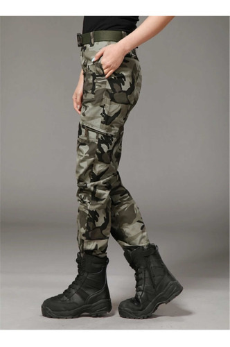 Imagen 4 de 7 de Pantalón Camuflado Gris Estilo Militar Secado Rápido