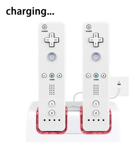 Estação De Carregamento 2-em-1 Para Controle Remoto Wii U Wi