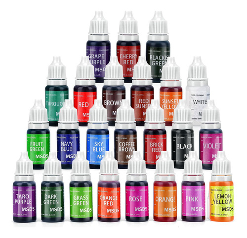 Juego De Colorantes Para Alimentos, 24 Colores X 0.3 Fl Oz D