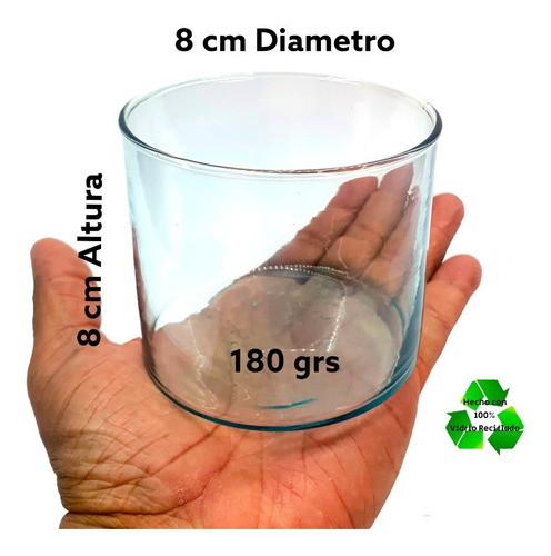 Imagen 4 de 6 de Frascos / Cilindro 8x8cm Para Velas 75 Pz (solo Frascos)