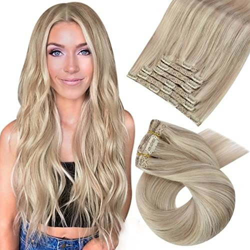 Moresoo Rubia Clip En Extensiones De Pelo 24inch 7kb2m