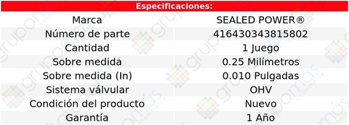 Set Bujes Árbol Levas 0.25 F-250 Hd V8 5.8l 97 Sealed Power