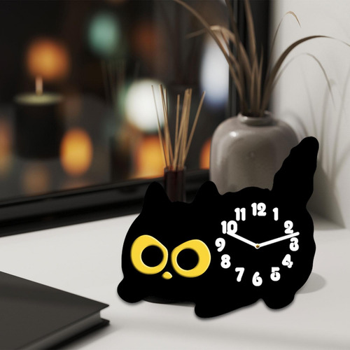 Tabletop Cat Reloj Mantel Reloj Desk Gatking Desk Reloj