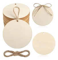 Comprar 100 Grifas Etiqueta Tag Madera Redonda 45mm  P\u002Fgrabado Laser