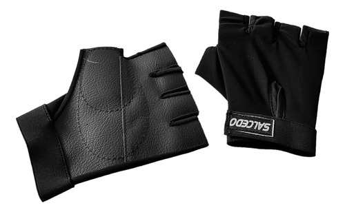 Guantes Licra + Vinipiel Negro Velcro Unisex Salcedo
