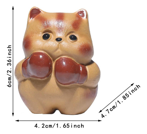 Té De Té De Arcilla Púrpura Gatito Esculturas Bandejas De