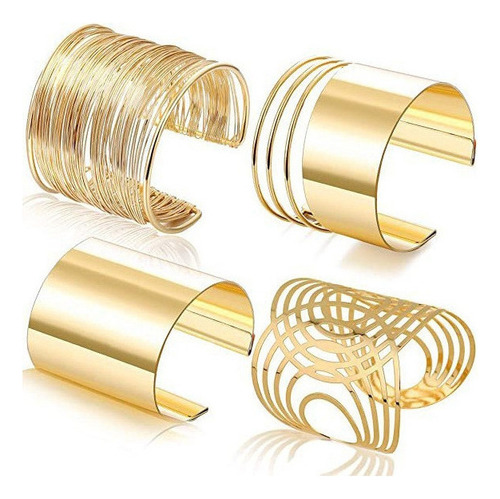 Brazalete De Pulsera Abierto De 4 Piezas, Brazalete De Braza