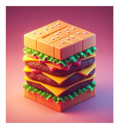 Vinilo 60x60cm Hamburguesa Burger Arte Para Bar Food M3