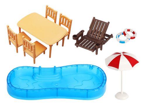 2 Juegos De Piscina En Miniatura Con Forma De Casa De Muñeca