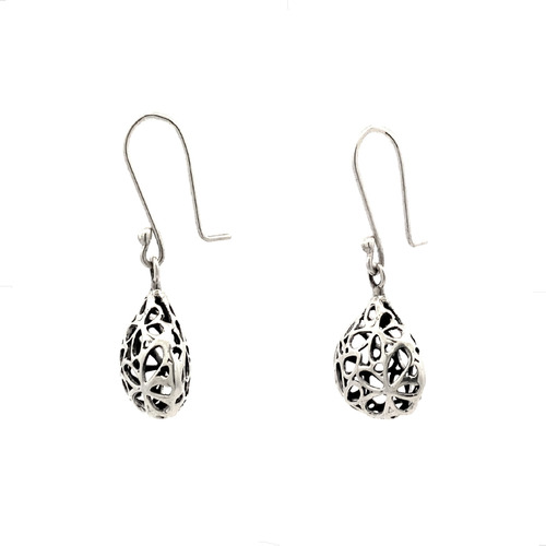 Aretes Largos De Plata .925 Flores Oxido Mujer Agálea 