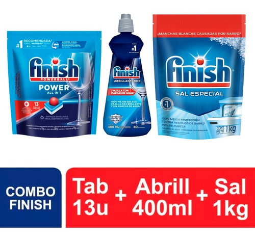 Finish Kit Tabletas X13 + 1 Abrillantador + 1 Sal 1kg