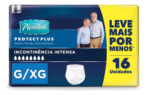 Roupa Íntima Descartável Plenitud Plus G/xg Com 16 Un