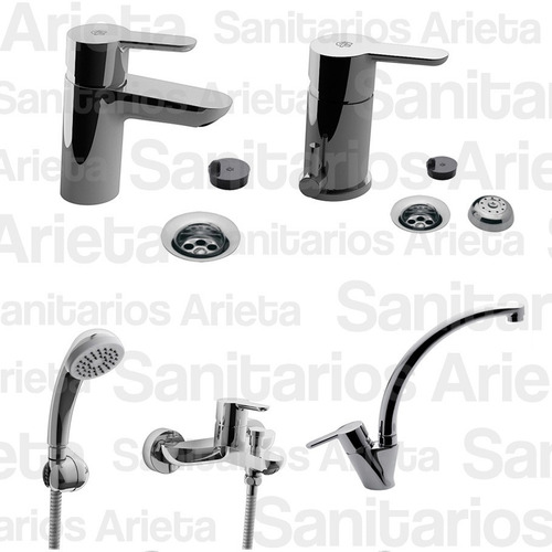 Combo Griferia Fv Puelo Lavatorio Bidet Ducha Cocina Cs2426
