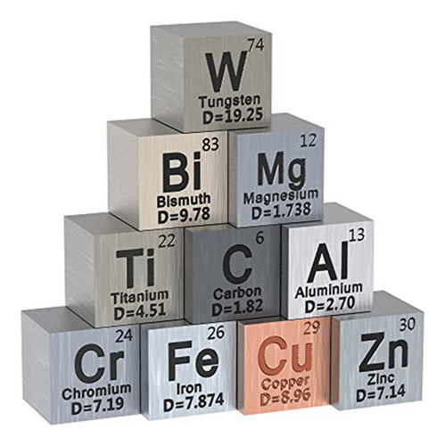 Cubos De 20 Elementos Metálicos, Densidad, Configurados Para