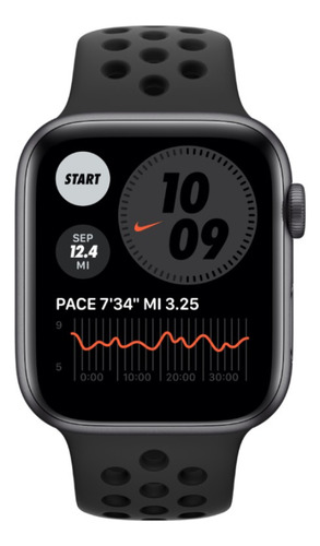 Apple Watch S6 Nike Aluminio (44mm) Grafito Reacondicionado Negro Negro (Reacondicionado)