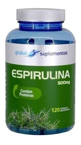 Espirulina 500mg 120caps Global Suplementos