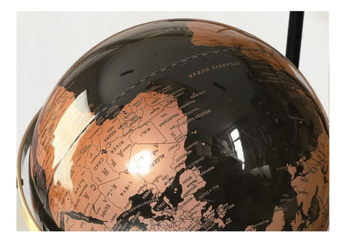 Globo Terraqueo Giratorio Didactico Mapa Base De Metal 30 Cm Base Dorado Globo Azul