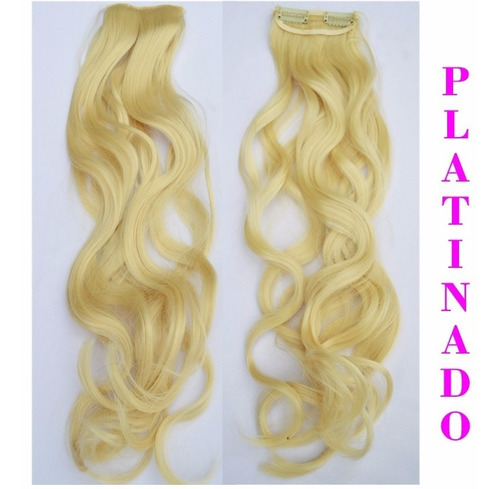 Cortina Extensiones Simil Natural X 2 Piezas Rubio Platinado