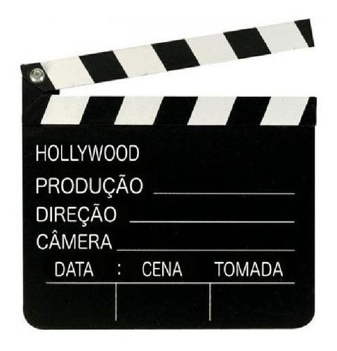 Claquete Cinema Em Madeira Universal Grande 30cm Youtuber