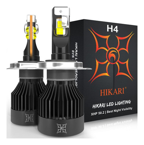 Hikari Visionplus H4/9003 Bombillas Led, 15000 Lúmenes, Haz 
