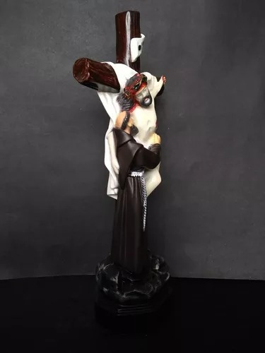 Imagem São Francisco De Assis Abraçando Cristo Abraco Jesus Cor Pintura A Mão