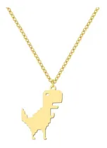 Comprar Collar Dinosaurio Mosaico Plata Enchapada Oro 18k
