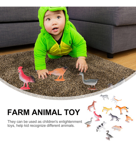 12 Peças De Brinquedo De Plástico Com Figuras De Animais De
