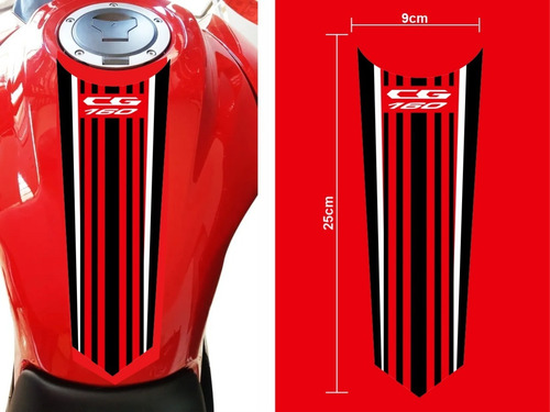Adesivo Cg Titan 160 2024 Tanque Lat. + Gravata Motovermelha