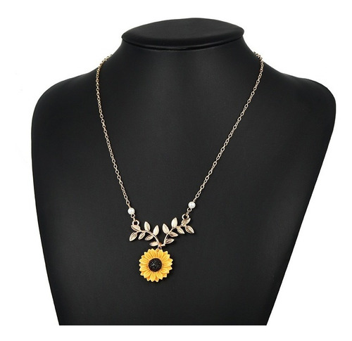 Conjunto De Collar, Aros Y Brazalete P/mujer, Diseño Girasol