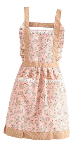 3 Delantal De Chef Elegante Con Bolsillos: Rosa