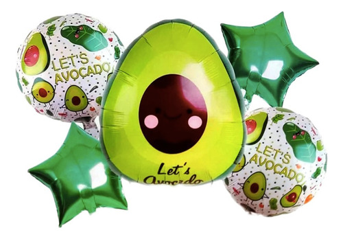 Set De Globos Metalizados De Aguacate 