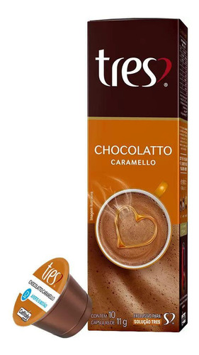 Cápsulas 3 Corações Chocolatto Caramello 10 Unid - 105g