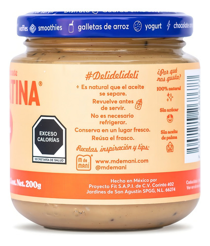 Cacahuatina Arandanos Y Chia. Caja Con 12 Pzs Frasco 200 G