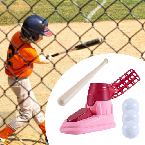 Baseball Pitching Machine Baseball Practice Pedal Vermelho